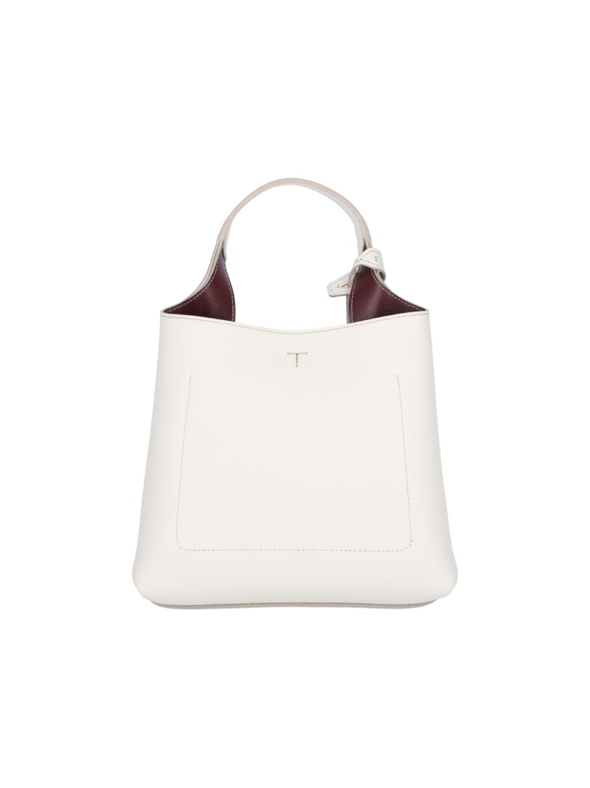 トートバッグ Tod's Textured White Leather Handbag With Silver Charm Tod's Textured White Leather Handbag With Silver Charm Bag