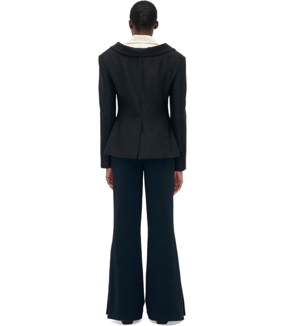 Stine Goya High-waisted Flared Trousers With Side Pockets In Black