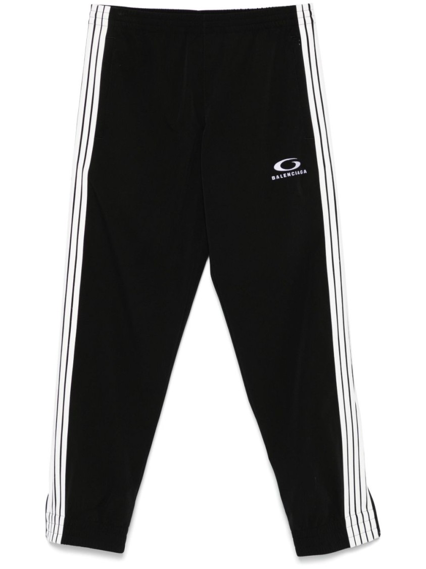 Balenciaga Logo-embroidered Track Pants In Black