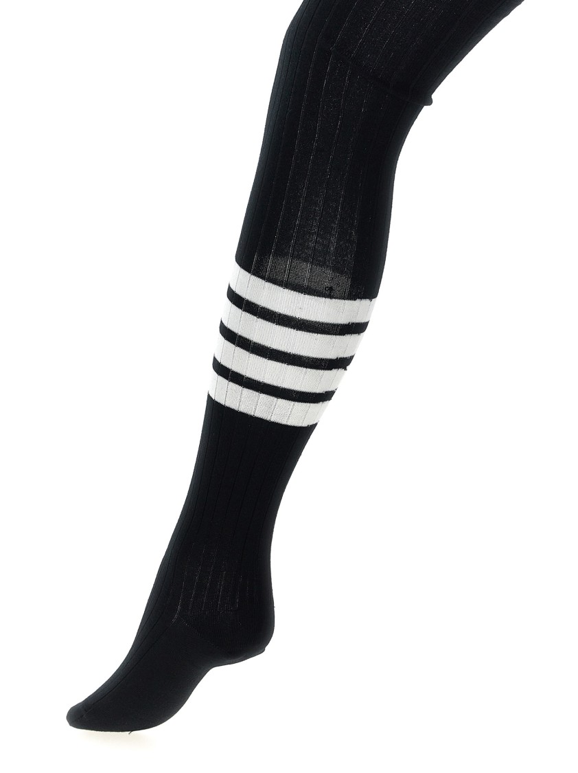 Thom Browne 4 Bar Socks Black In Black