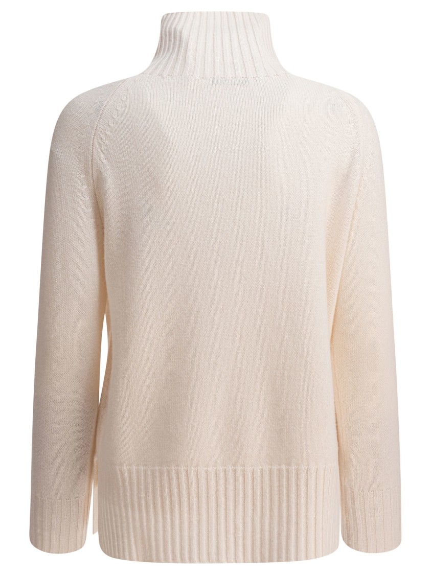Kangra Cashmere Knit Sweater With Ribbed Turtleneck In Neutral