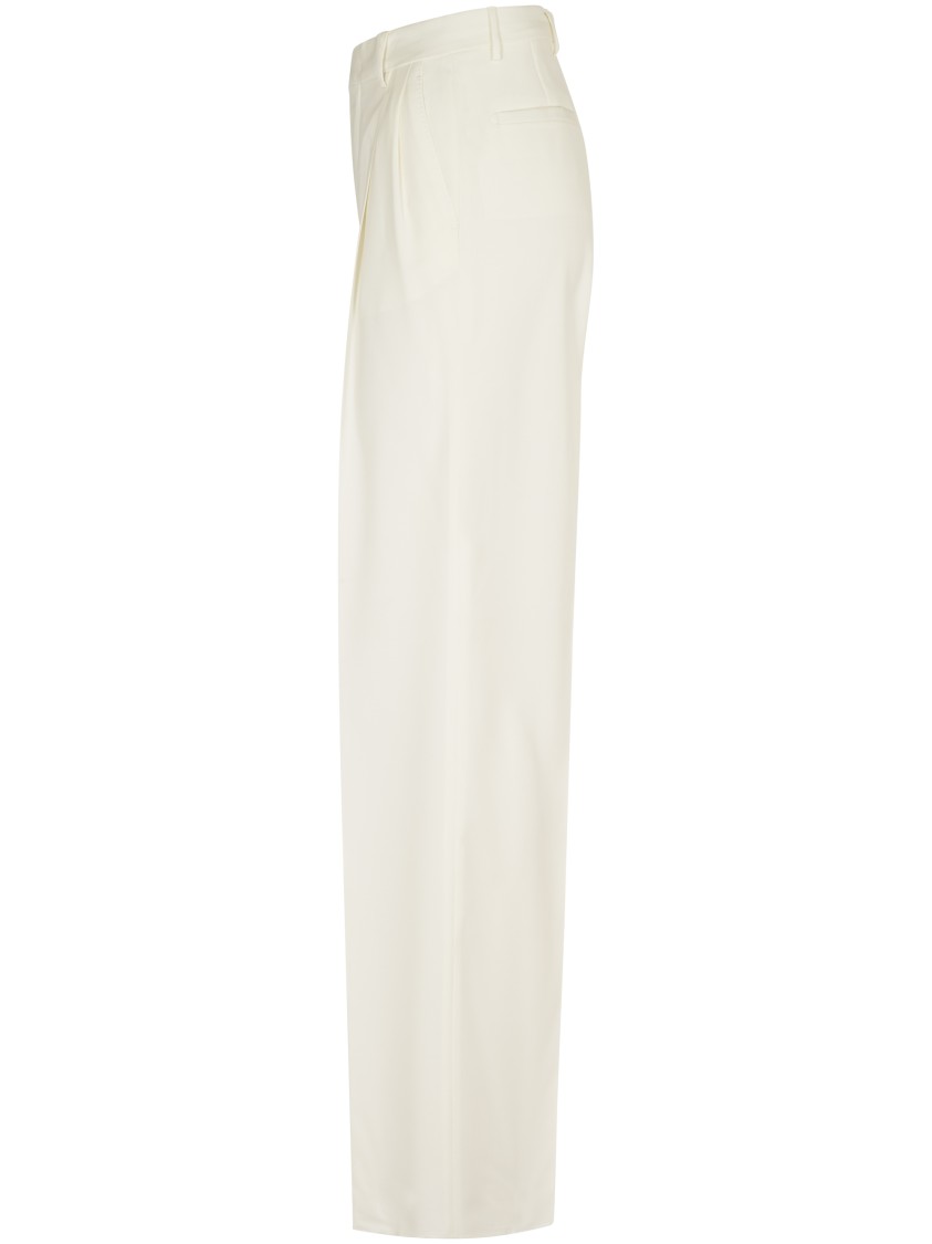 Tagliatore High-waisted Wide-leg Trousers With Pleated Front In White