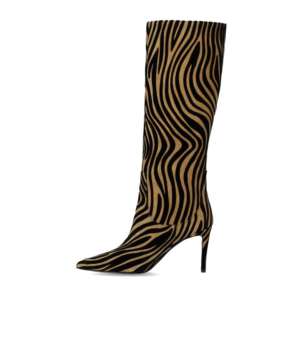 Ncub Bit Beige Zebra Print High Boot In Neutral