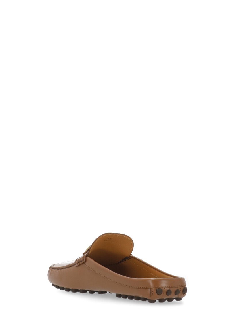 TOD'S TOD'S BROWN LEATHER SABOT 