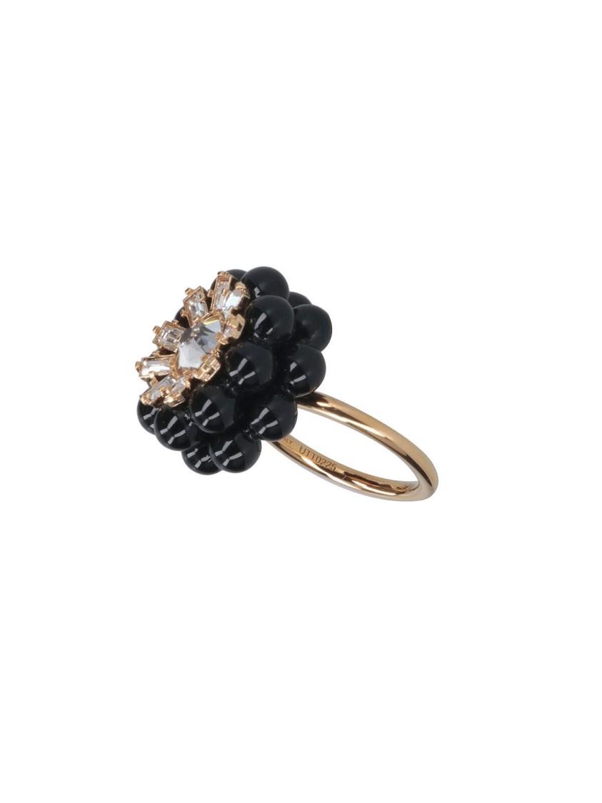 Celine Céline "mûre Heirlooms" Rhinestone Ring Gold-tone In Gold