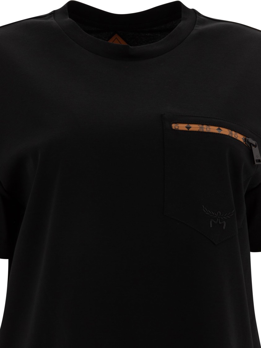 Mcm Laurel Embroidered Jersey T-shirt In Black