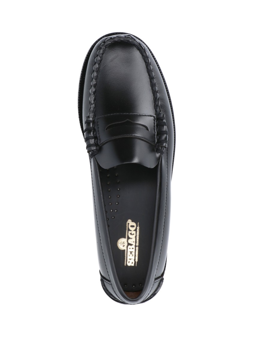 Sebago Slip-on Black Leather Moccasins With Cut-out Detail In Black