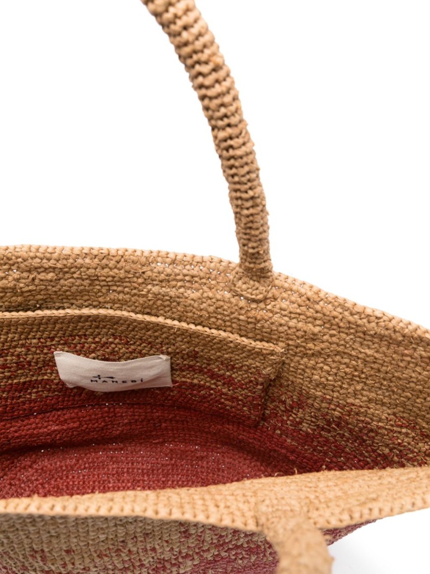 Manebi Gradient Woven Brown Bag In Brown