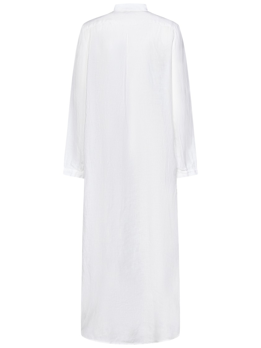 Massimo Alba White Linen Kaftan With Button-up Front