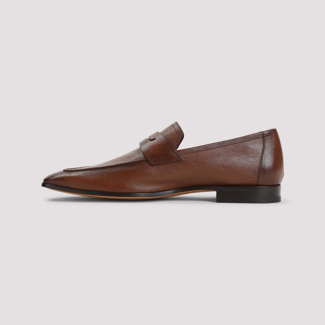BERLUTI BERLUTI KANGAROO BROWN LEATHER LOAFER 