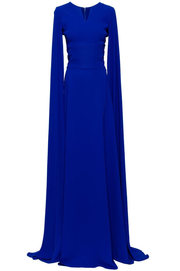 Saiid Kobeisy Royal Blue Crepe Kaftan In Blue