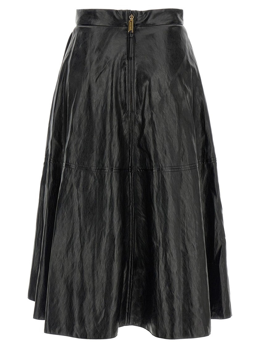 Elisabetta Franchi Flared Midi Skirt With High Waist In Black