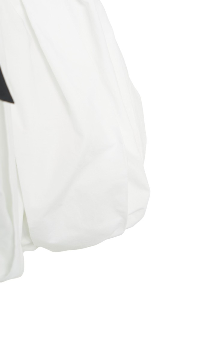 Pinko Cropped Beige Top With Puff Sleeves And Adjustable Straps