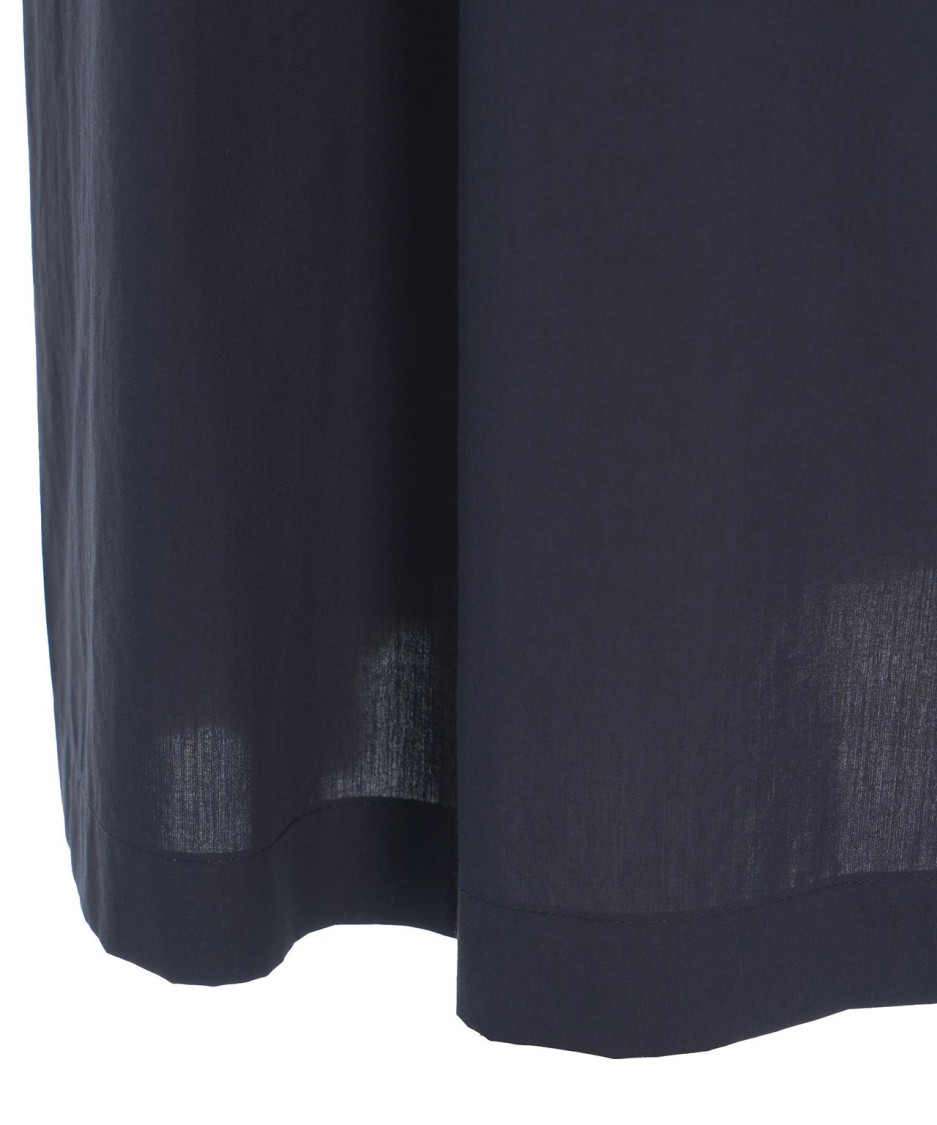 Ottod'ame Flowing Blue Midi Skirt With Pleats And Slip Pockets In Blue
