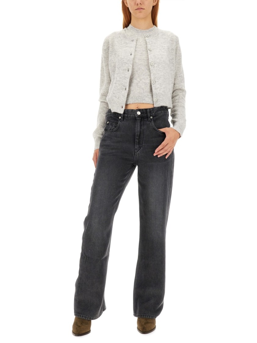 Isabel Marant Étoile Buttoned Straight Hem Knitted Cardigan In Black
