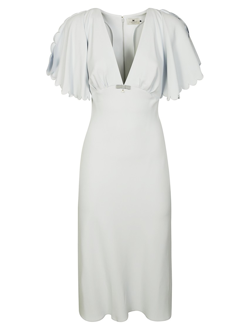 Elisabetta Franchi Knee-length Dress With Deep V-neckline In Blue