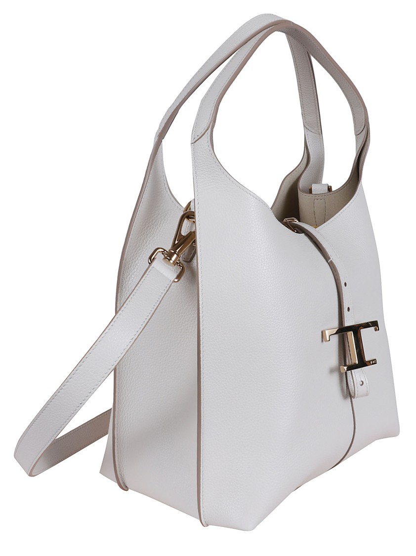 Tod's Small Handbag With Metallic Clasp And Adjustable Strap In Gray