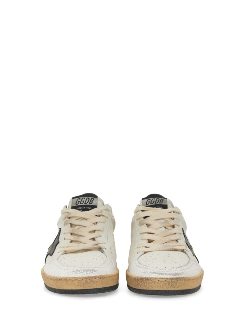Golden Goose Ballstar Nappa Upper Leather Star And Heel Crack Toe And Spur In Brown