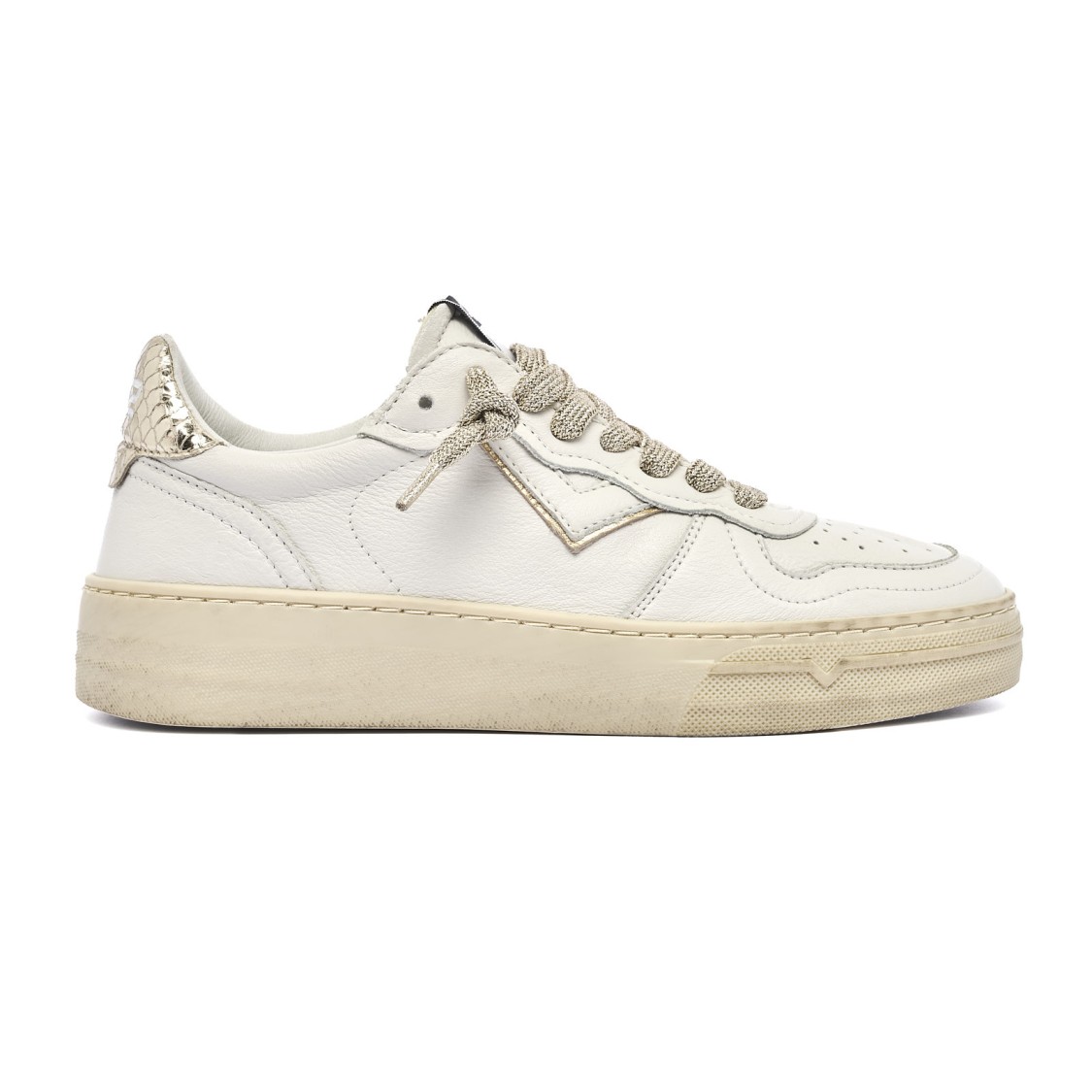 4b12 Elevated Leather Sneakers With Breathable Cotton Cover And Chic Detailing In White