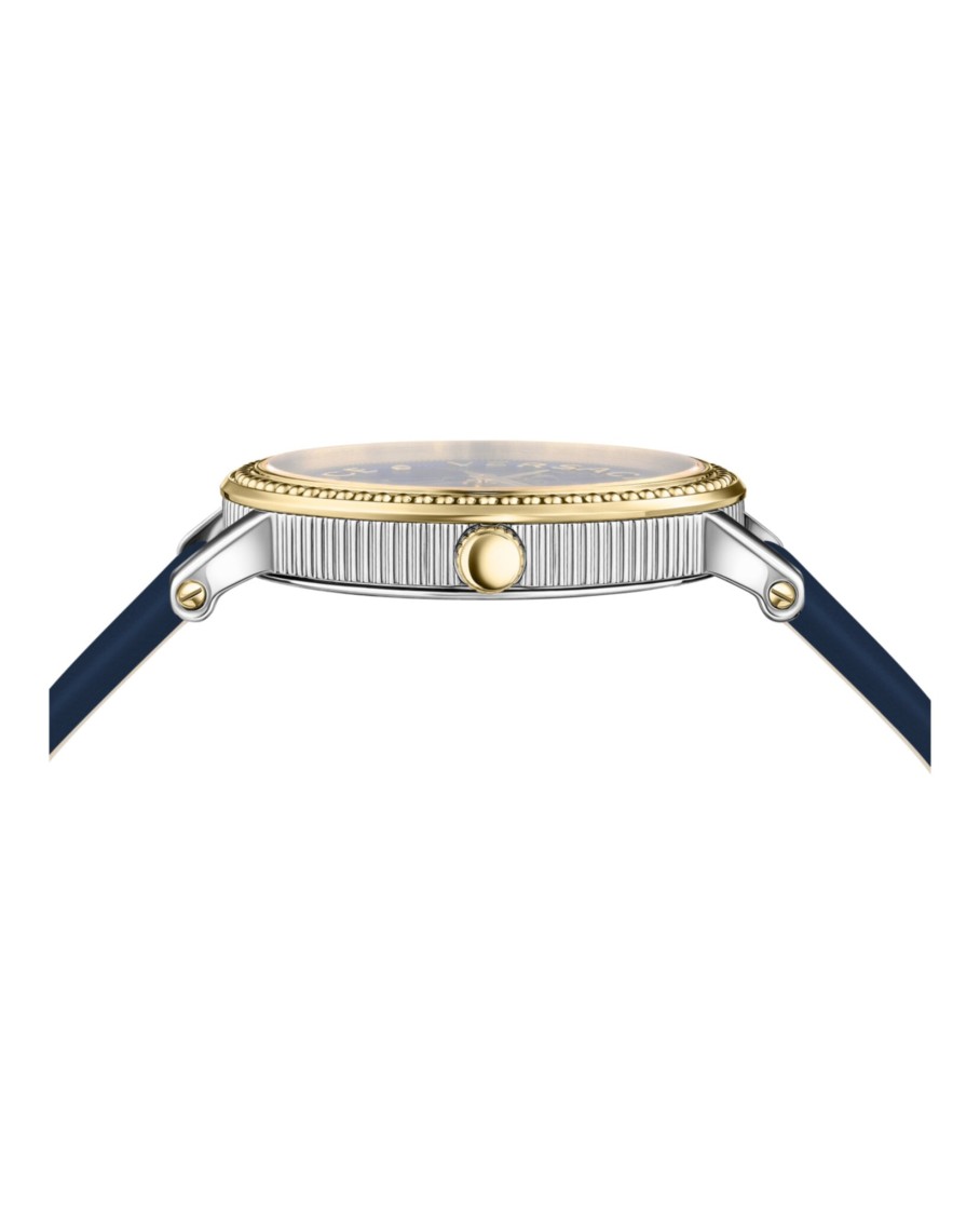 Versace 37mm Tte Blu Dial Blu Strap