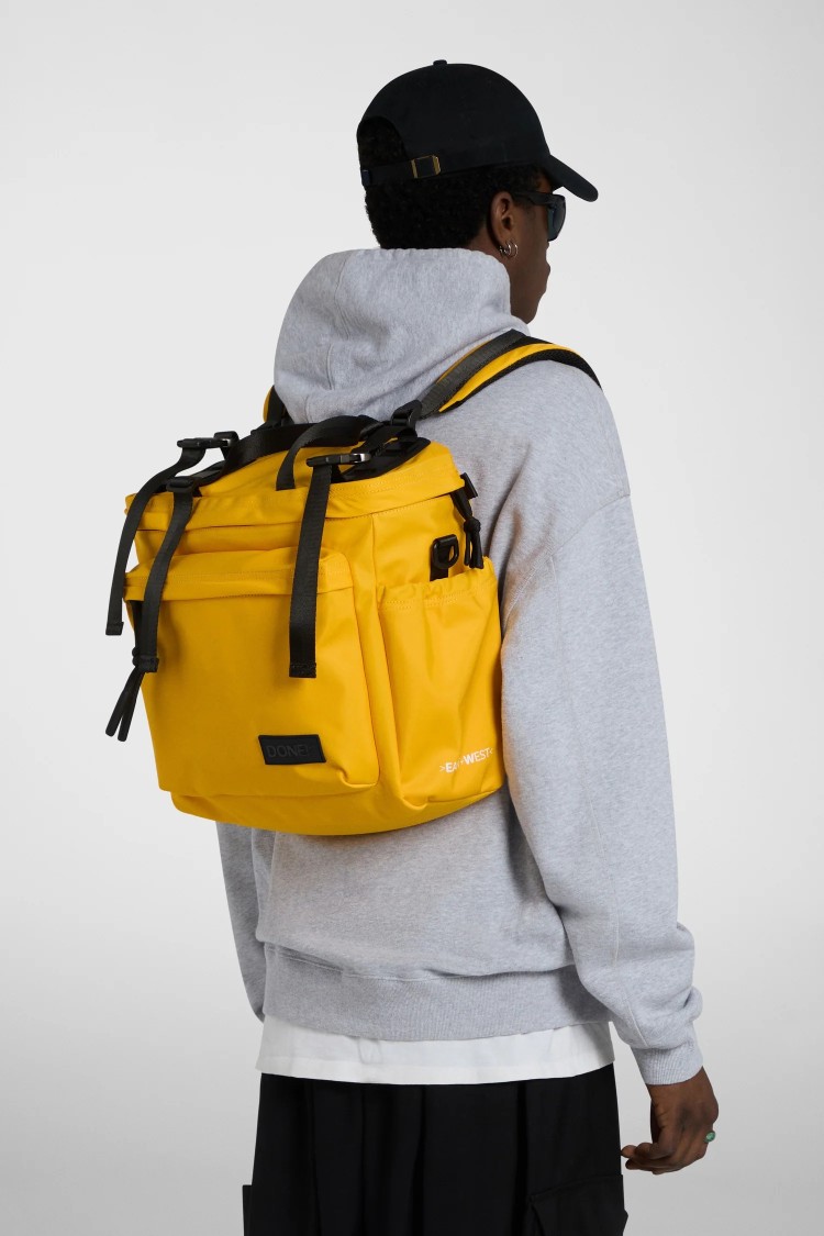 Done Spacious Yellow Backpack With Adjustable Straps