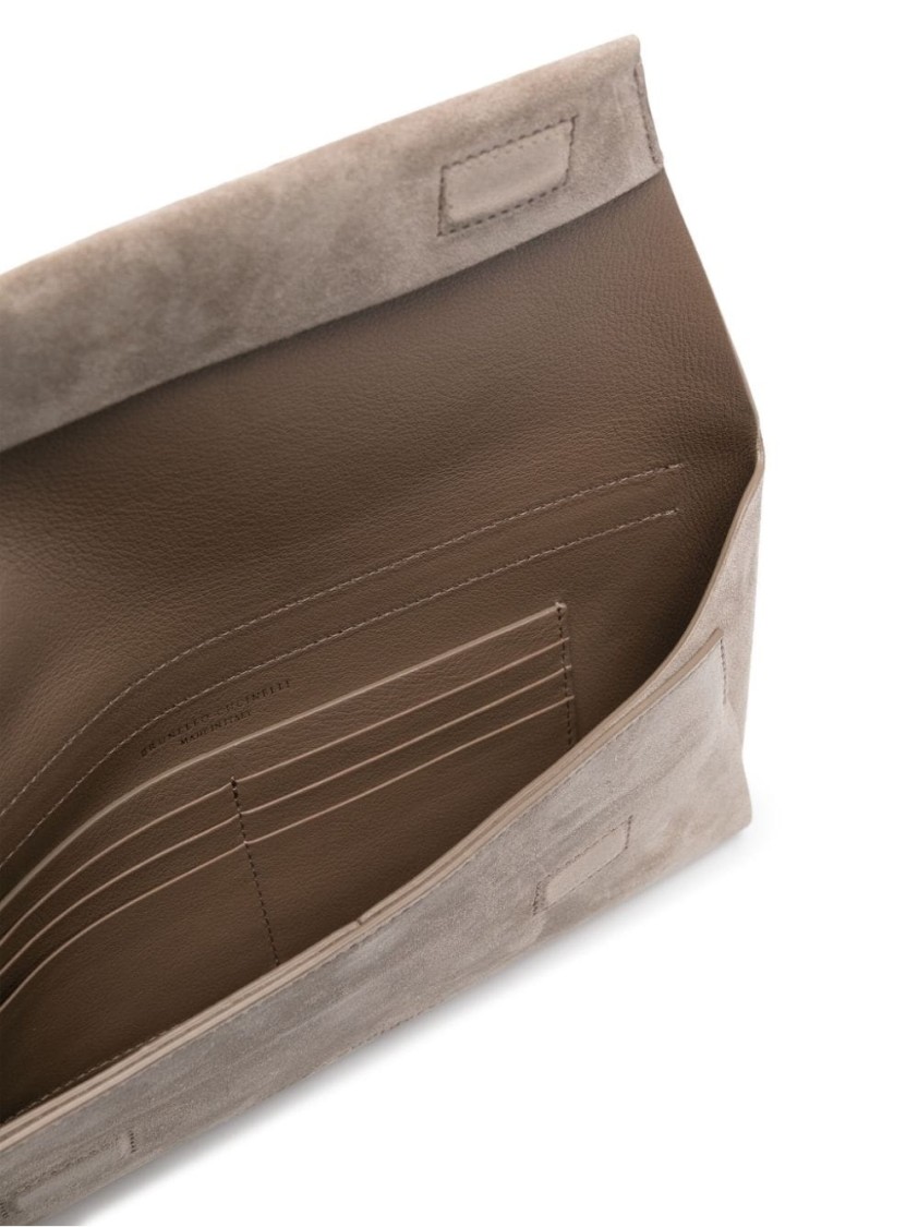 BRUNELLO CUCINELLI BRUNELLO CUCINELLI ICE COLORED LEATHER SHOULDER BAG