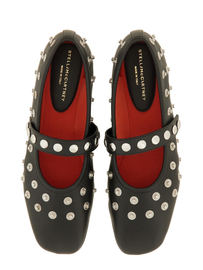 Stella Mccartney Ryder Vegan Embellished Mary Jane Ballerina Flats In Black