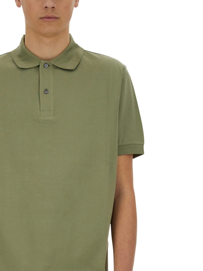 Shop Paul Smith Relaxed-fit Green Cotton Polo With Traditional Collar