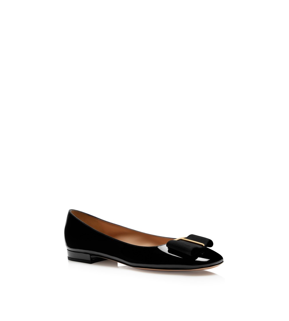 Tom Ford Audrey Bow-embellished Patent-leather Ballet Flats