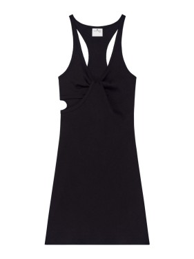 Courrèges Holistic Buckle 90'S Black Cotton Short Dress
