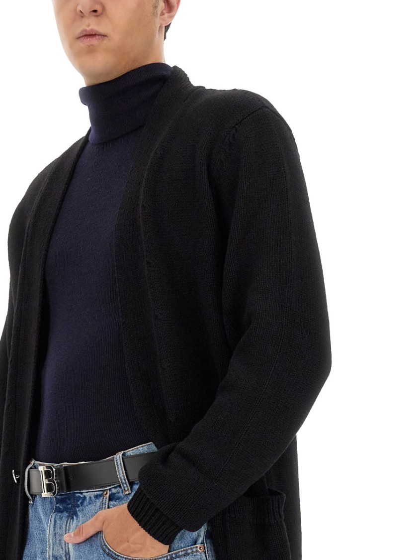 Shop Balmain V-neck Cardigan In Black
