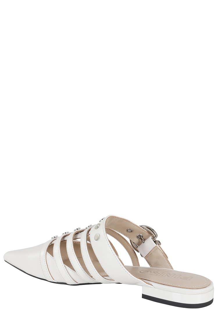 Shop Pinko Pointed-toe Sabot With Cut-out Insert In White