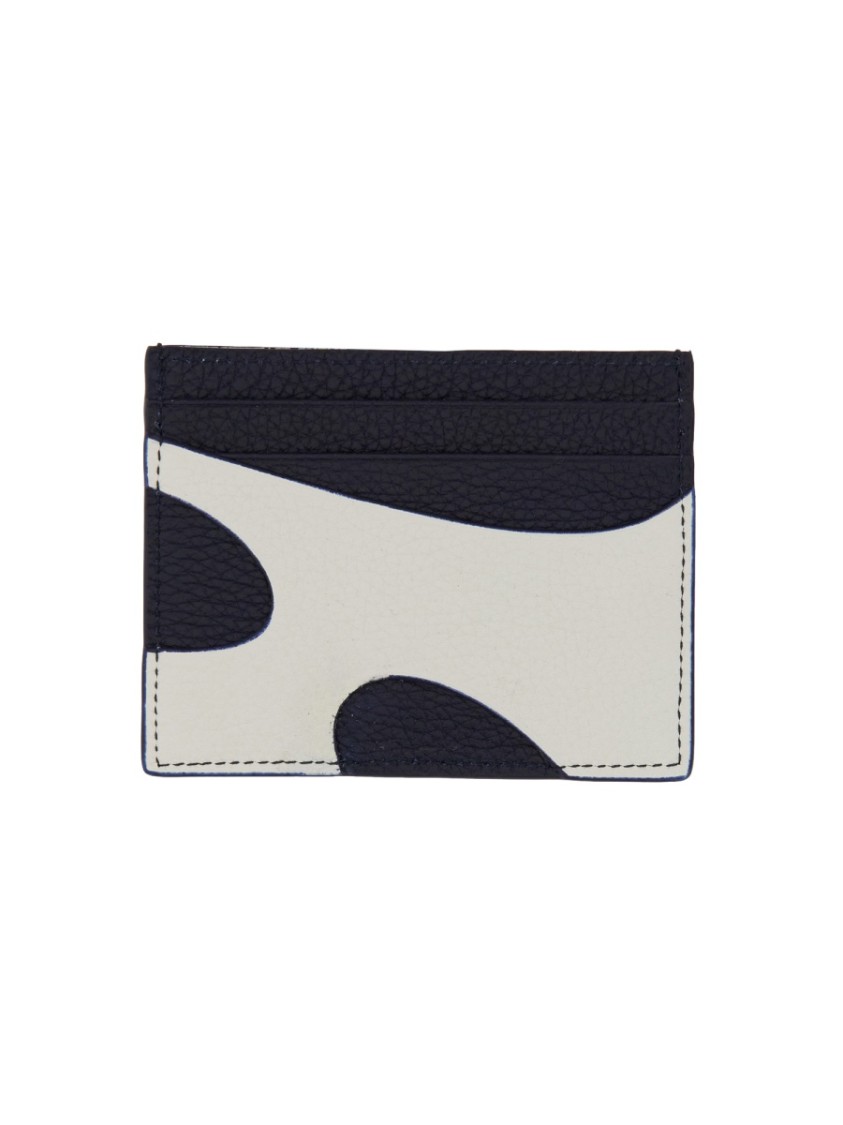 Shop Ferragamo Textured Calfskin Card Holder With Modern Aesthetic In Black
