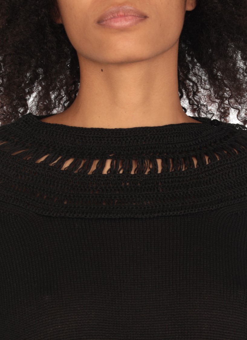 Y's Cotton Sweater In Black