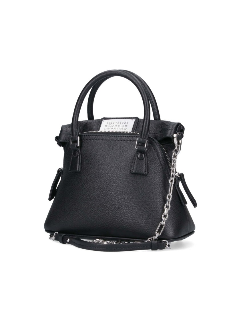 Maison Margiela Structured Textured Leather Shoulder Bag