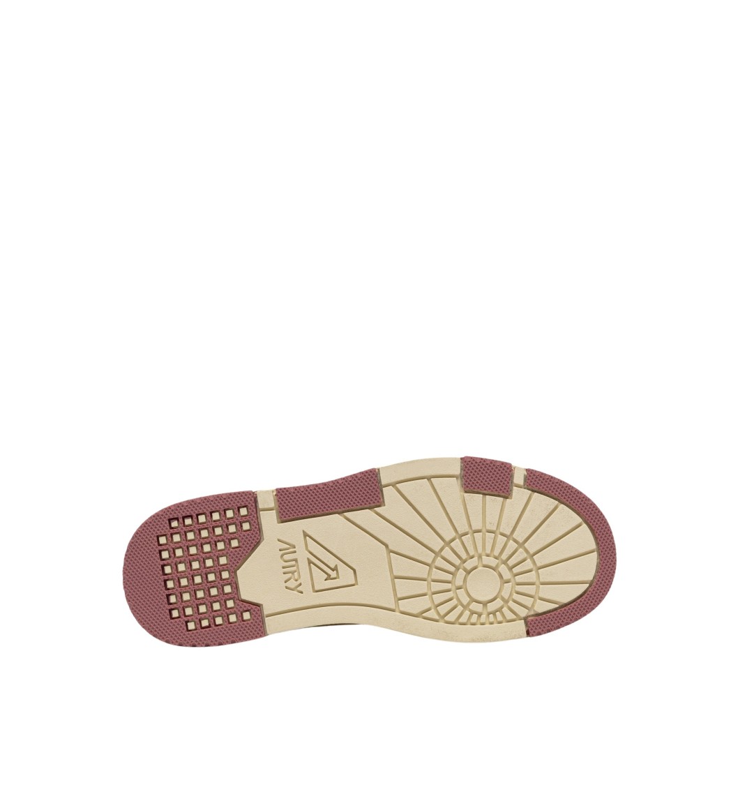 Autry Clc Low Leat Lam Wht Rose Sneakers In Neutral