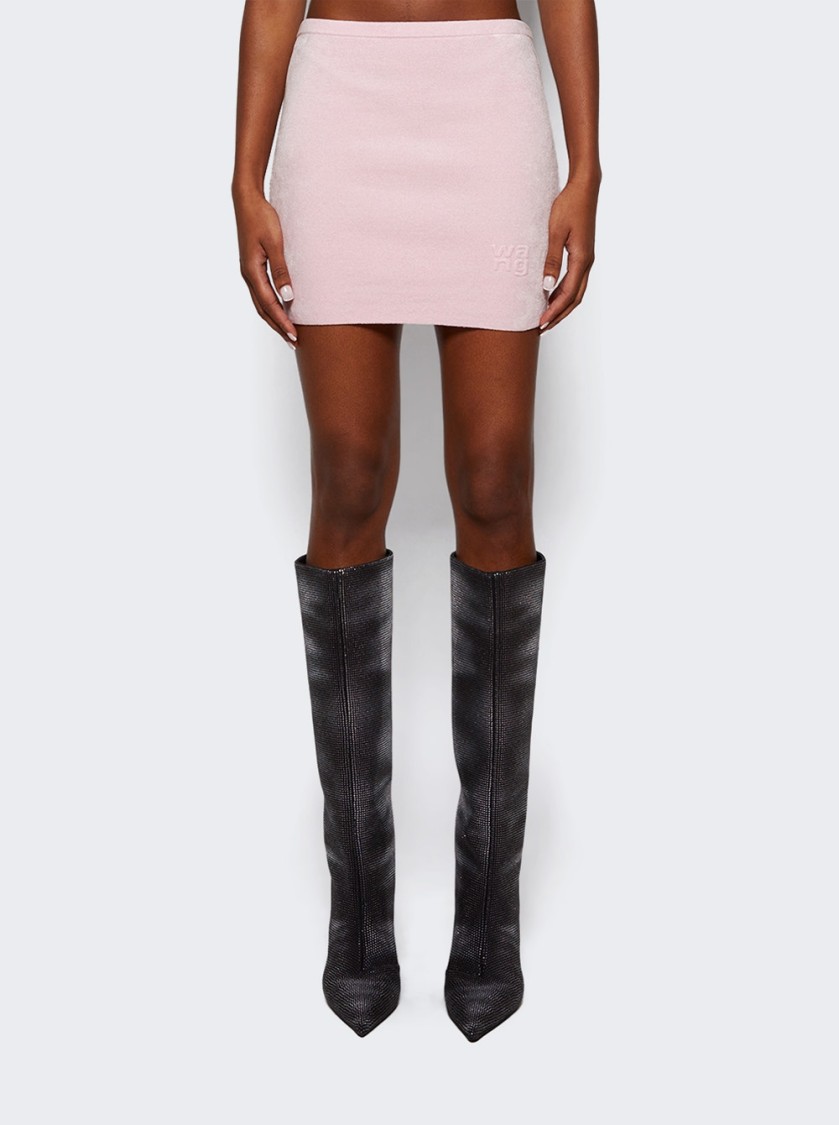 Shop Alexander Wang T T By Alexander Wang Embossed Logo Mini Skirt Light Pink