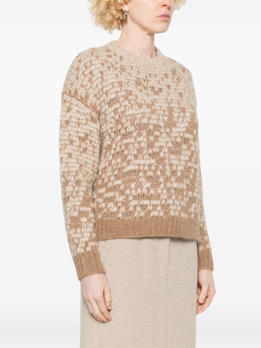 Shop Peserico Lurex-detail Sweater In Neutrals