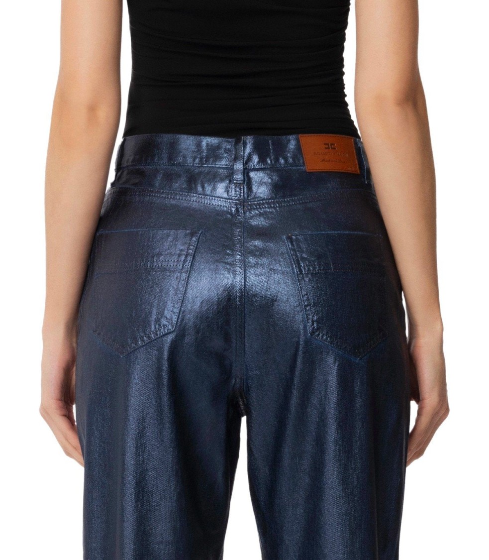 デニム・ジーパン Elisabetta Franchi Oltremare Laminated Baggy Jeans Elisabetta Franchi Oltremare Laminated Baggy Jeans | ShopSimon
