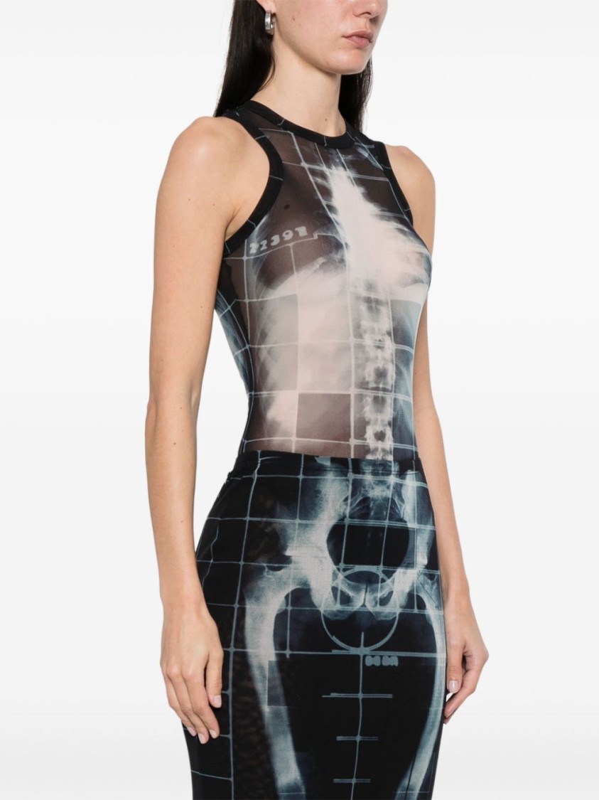 Shop Jean Paul Gaultier Crew Neck Bodysuit In Grey