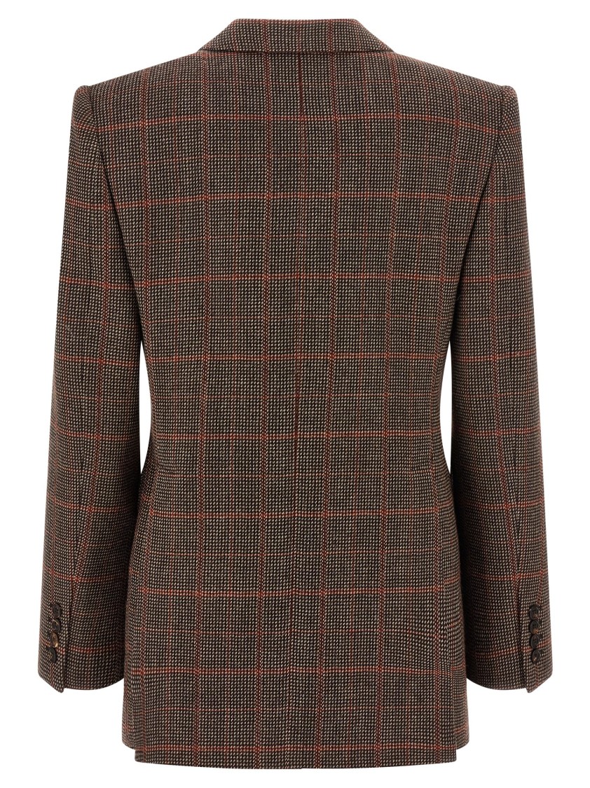 Chloé Checked Wool Tailored Jacket In Brown