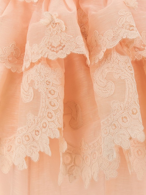 Zimmermann 'Crush Tiered Lace Maxi' Dress in Pink | THE LIST