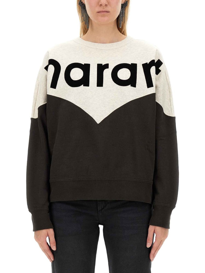 Isabel Marant Étoile Chevron Patterned Sweatshirt In Brown