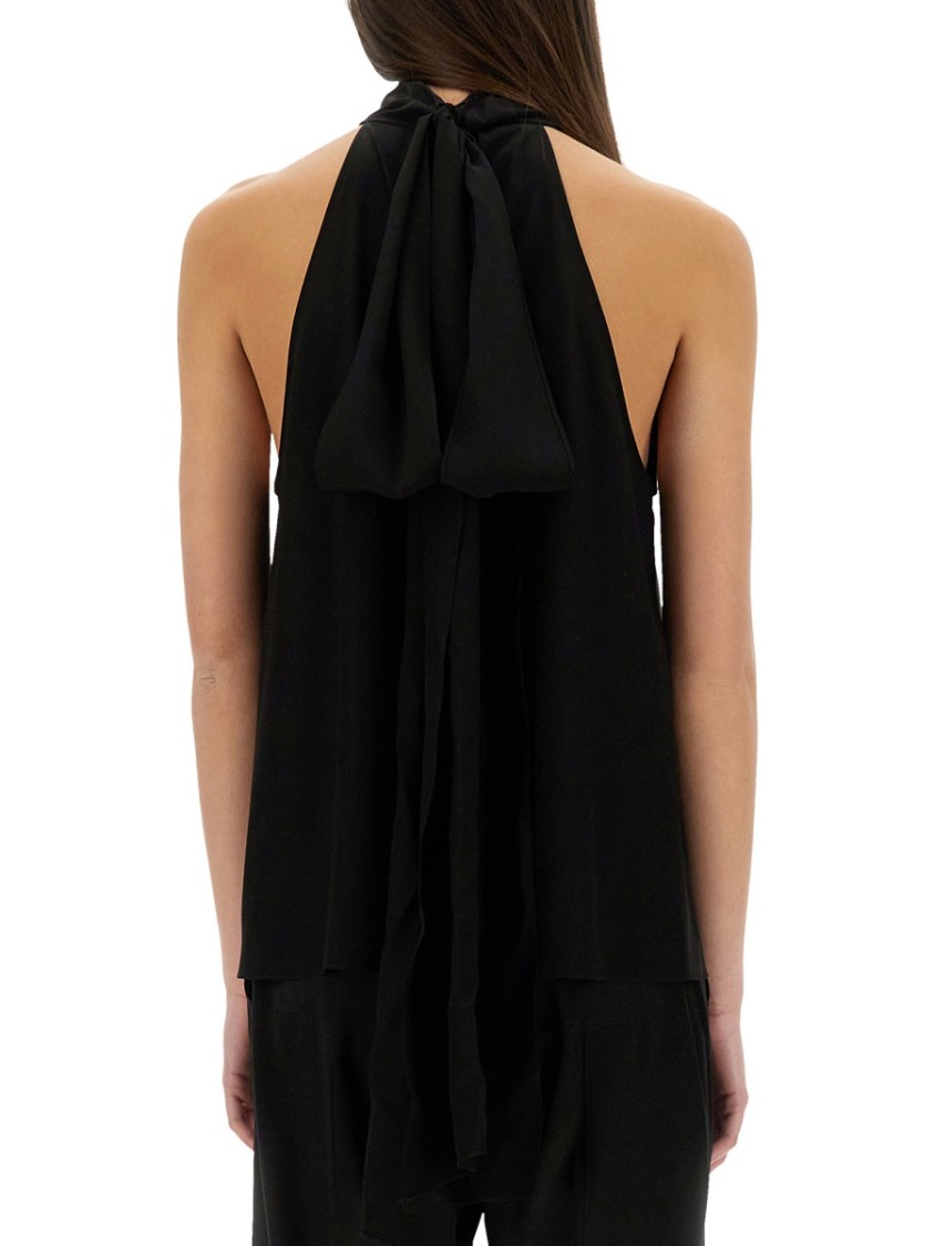 Tom Ford Sleeveless Lavalliere Blouse In Black