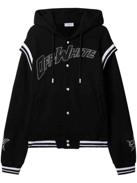 パーカー・フーディ Off-White Black Varsity Sweatshirt With Press-Stud Fastening Off-White Black Varsity Sweatshirt With Press-Stud Fastening