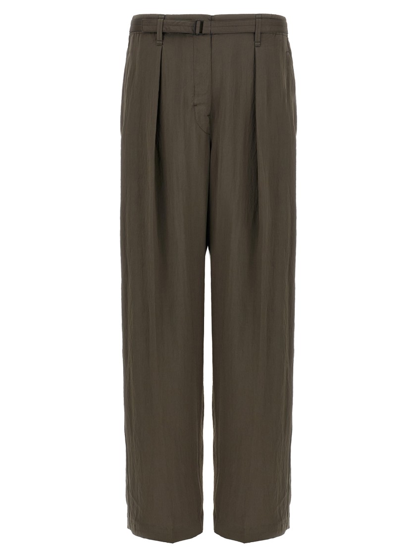 Lemaire Pleated Waistband Trousers With Practical Pockets In Gray
