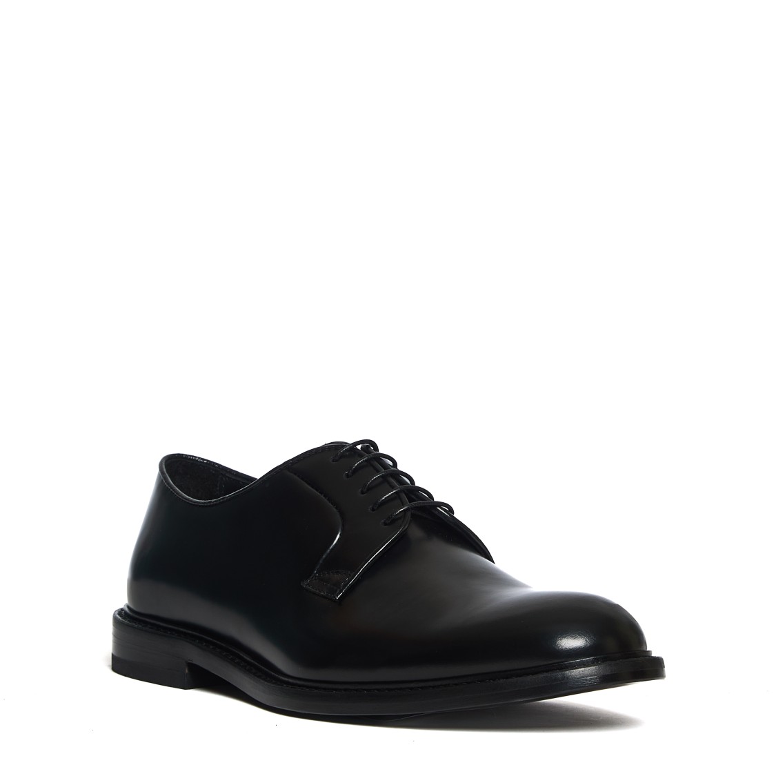 Doucal's Almond-toe Leather Derby Shoes In Black