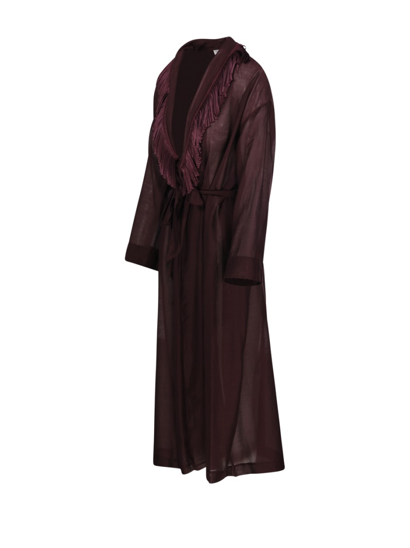 Shop Forte Forte Fringed Gown In Burgundy