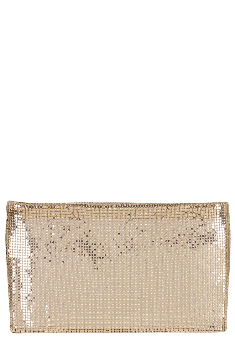 Shop Rabanne Clutch Bag In Gold
