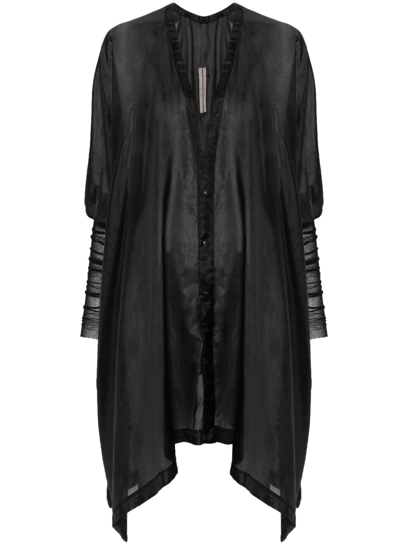 Rick Owens Black Silk Long Sleeve Shirt In Black
